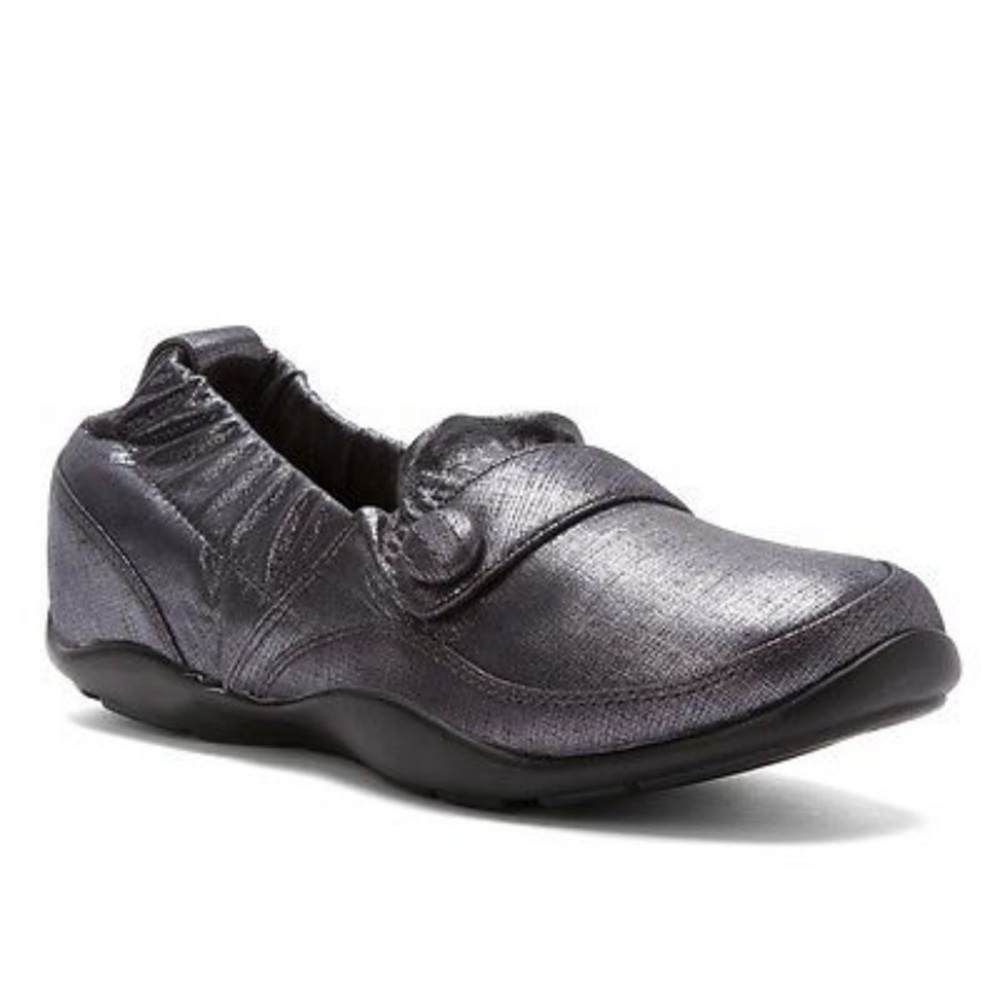 Dansko Carol Pewter Shimmer Leather Loafers